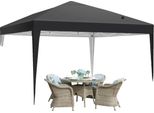 Padiglione Pop-Up, Tessuto Impermeabile, Regolabile In Altezza, Nero, 3X3M