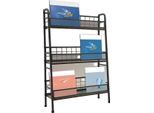 Scaffale Per Archivi, Design A 3 Livelli, Struttura Robusta, Nero
