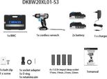 Avvitatore A Impulsi, Coppia Elevata 350Nm, Comodo A Batteria, DKBW20XL01-S3