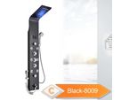 Pannello Doccia, Luce Led, Modalità Pioggia E Cascata, Colore Nero 8009