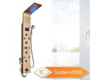 Pannello Doccia, Luce Led, Modalità Pioggia E Cascata, Oro 8009