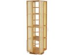 Libreria A 4 Livelli, Design Girevole A 360°, Colore Legno