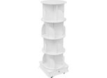 Libreria, 4 Ripiani, Design Girevole, Bianco