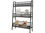 Scaffale Per Archivi, Design A 3 Livelli, Struttura Resistente, Nero