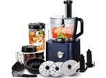 Robot Da Cucina, 11 In 1 Multifunzione, Motore Potente, Blu, Ue