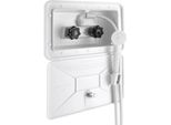 Set Di Box Doccia Per Camper/Caravan E Barca, Bianco, Sportello Con Serratura, Rubinetto, Flessibile E Soffione, Commutazione Caldo/Freddo