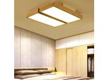 Plafoniera, Finitura Legno, Led Ad Alta Efficienza Energetica, 2 Teste 48W, Bianco Caldo