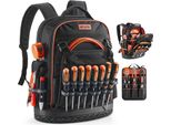 Zaino Portautensili Vevor, 64 Tasche, Organizzatore Di Utensili, Zaino Con Scomparto Per Laptop E Base Sagomata, Zaino Da Cantiere Per Elettricisti, Riparatori E Termotecnici