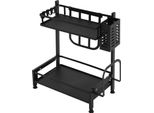 Organizzatore, Design A Doppio Strato, Facile Da Pulire, Nero, M, 2 Livelli