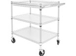 Carrello Portavivande, 3 Ripiani, Design Moderno, Argento