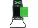 Bidone Per Il Compost, Capacità 70L, Rotazione A 360°, Verde Militare