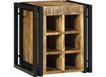 Vidaxl Portabottiglie Marrone E Nero 35 X 35 X 39 Cm In Legno Massiccio Di Mango