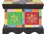Vidaxl Contenitore Multicolore 40 X 30 X 30 Cm In Legno Massiccio Di Mango