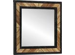 Vidaxl Specchio Nero E Marrone 50 X 2 X 50 Cm In Legno Massiccio Di Acacia