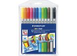 Staedtler Noris Club Penne A Doppia Punta In Fibra, Confezione Da 12 Pezzi