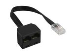 Inline® 69933B Distributore Isdn Da 1X RJ45 St A 2X RJ45 Bu, (8P4C) Con Cavo Da 15 Cm, Senza Resistenze Finali