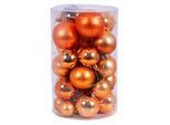 30Pz. Baubles Natalizi / Baubles Arancioni Ø 4/5/6/7Cm