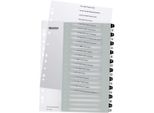 Leitz 1217-00-00 Leitz Indice In Plastica Wow, Numeri, A4 Extra Largo, 1-20