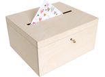 Creative Deco Scatola Porta Buste In Legno Per Matrimonio | 29X25X15Cm | Scatole Con Serratura Chiave Coperchio | Cassetta Portaoggetti Portagiochi