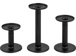 Bremermann Set Di 3 Portacandele 2In1, Portacandele, Metallo, Nero Opaco