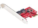 Startech.Com Scheda Pci Express Sata - Scheda Espansione Pcie Sata 2 Porte 6Gbps - Profilo Standard/Basso - Adattatore/Controller Pcie Sata 3 - Chipset ASM1061 No-Raid - Convertitore Pcie A Sata Iii