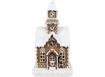 Clayre & Eef Casa Di Pan Di Zenzero Con Led 13X11X25 Cm Plastica Marrone