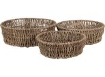 Set Di 3 Cestini Portaoggetti Clayre & Eef, In Seagrass Marrone