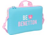 Borsa Per Computer Portatile Benetton Unique Pink Turchese 40 X 27 X 4 Cm