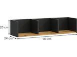 Vicco Libreria Da Parete Tomy, 90 X 20 Cm, Antracite/Quercia Dorata