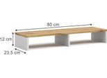 Vicco Supporto Per Monitor Tomy, 80 X 12 Cm, Rovere Bianco/Dorato