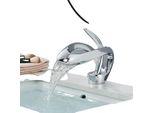 Miscelatore A Cascata Per Lavabo, Design Contemporaneo, Materiale Senza Piombo, Cromo