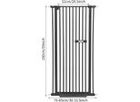 Cancelletto Di Sicurezza Per Animali Domestici, Larghezza Regolabile, Altezza 150 Cm, Nero