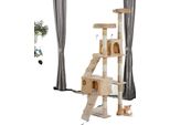 Albero Per Gatti, 5 Livelli, Robusta Struttura In Legno