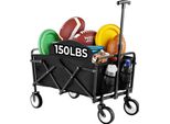Carrello Multiuso, Design Pieghevole, Capacità Di Carico Di 150 Libbre, Nero
