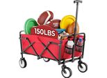 Carrello Multiuso, Design Pieghevole, Capacità Di Carico Di 150 Libbre, Rosso