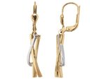 Paar OhrhäNger Jobo, Gelb (Gelbgold 585), Ohrringe, Damen, P1 = Bei 10-Facher VergrößErung Erkennbare EinschlüSse, Diamanten Gelbgold 585, Diamanten, Gelbgold 585, 585 Gold Bicolor Mit 2 Diamanten