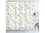 Abakuhaus Tenda Da Doccia Con Motivi Floreali, Acquerelli Primaverili, Erbe Aromatiche, Fiori Di Campo, Tema Botanico, Motivo Prato Alpino, 175 X 180 Cm, Multicolore