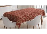 Abakuhaus Tovaglia A Fiocco Di Neve, Composizione Geometrica Con Motivo A Spina Di Pesce A Zig Zag E Illustrazione Bicolore, 140 X 200 Cm, Beige Rubino