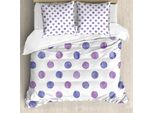 Abakuhaus Set Copripiumino Viola, Colori Acquerellati, Stile Retrò Nostalgico, Motivo Classico A Tema Asilo Nido, 200 X 200 Cm + 80 X 80 Cm, Viola Blu