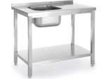Tavolo Hendi Con Lavello E Ripiano - Avvitato, Profondità: 600 Mm, Linea Budget, 800X600X(H)850Mm