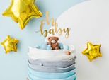 Cake Topper Oh Baby / Nascita 25 Cm Oro