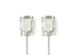 Cavo Modem Zero | D-SUB 9-Pin Femmina | D-SUB 9-Pin Femmina | Nichelato | 2,00 M | Rotondo | Pvc | Avorio | Etichetta