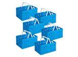 Sunware Cassa Quadrata Pieghevole Blu 32 Litri - 49 X 36 X 24,5 Cm - Set Di 6 Pezzi