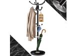 Casaria® Attaccapanni In Metallo Con Base 14 Ganci Ruotabile 360° 37X37X175Cm Corridoio Ufficio Appendiabiti Nero