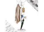 Casaria® Attaccapanni In Metallo Con Base 14 Ganci Ruotabile 360° 37X37X175Cm Corridoio Ufficio Appendiabiti Bianco
