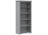 Syfax™ Libreria Bodo 5 Ripiani 82X40X173 Cm Legno Massello Pino Grigia