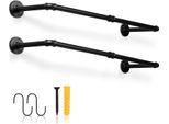 Set Di 2 Appendiabiti Da Parete Tolletour, Appendiabiti Resistente Dal Design Industriale, Appendiabiti Da Parete Con 24 Ganci, Lunghezza 92 Cm
