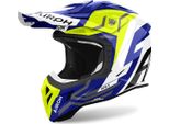 Casco Motocross Airoh Aviator Ace 2 Ground, Bianco/Giallo/Blu, Xs (53/54)
