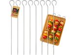 Set Di 8 Spiedini In Acciaio Inox 28Cm