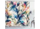 Abakuhaus Tenda Da Doccia Colorata, Fantastica Collezione Di Foglie Di Bosco Fantasy Con Un'aura Botanica Mistica, 175 X 220 Cm, Acquamarina Beige Multicolore